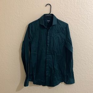 Express Green Long Sleeve Dress Shirt